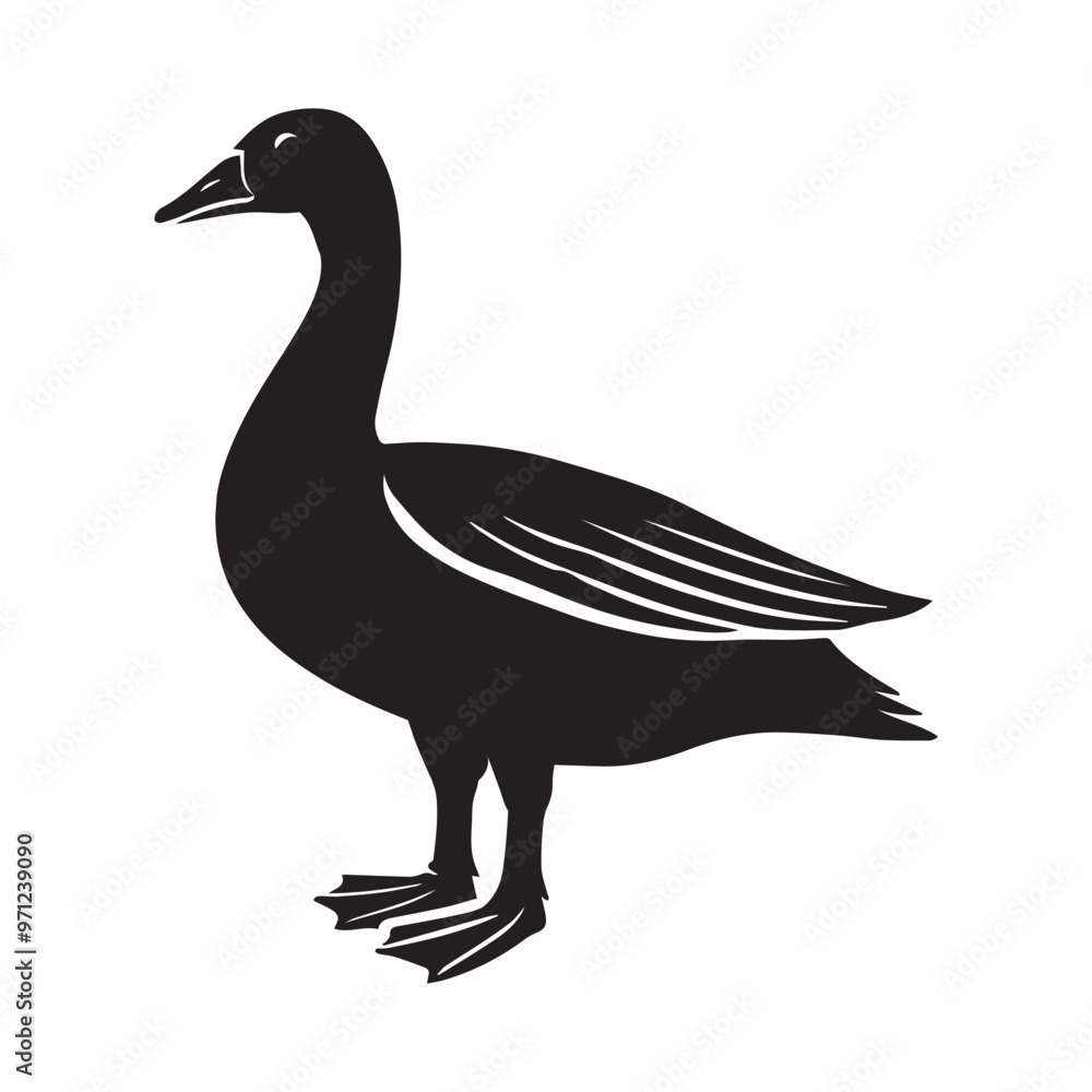 Goose silhouette Clipart - Goose vector illustration in black and white
Goose silhouette Clipart - Goose vector illustration in black and white