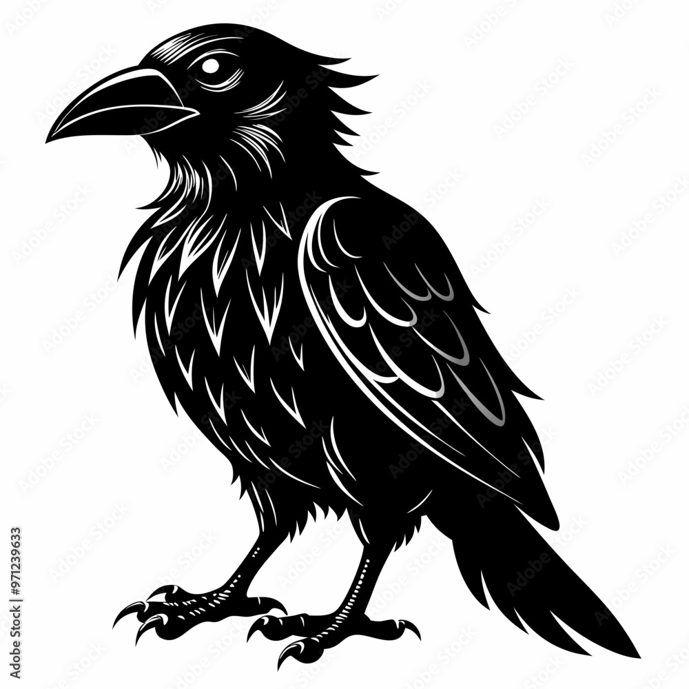 Fototapeta premium Halloween Bird Black silhouette