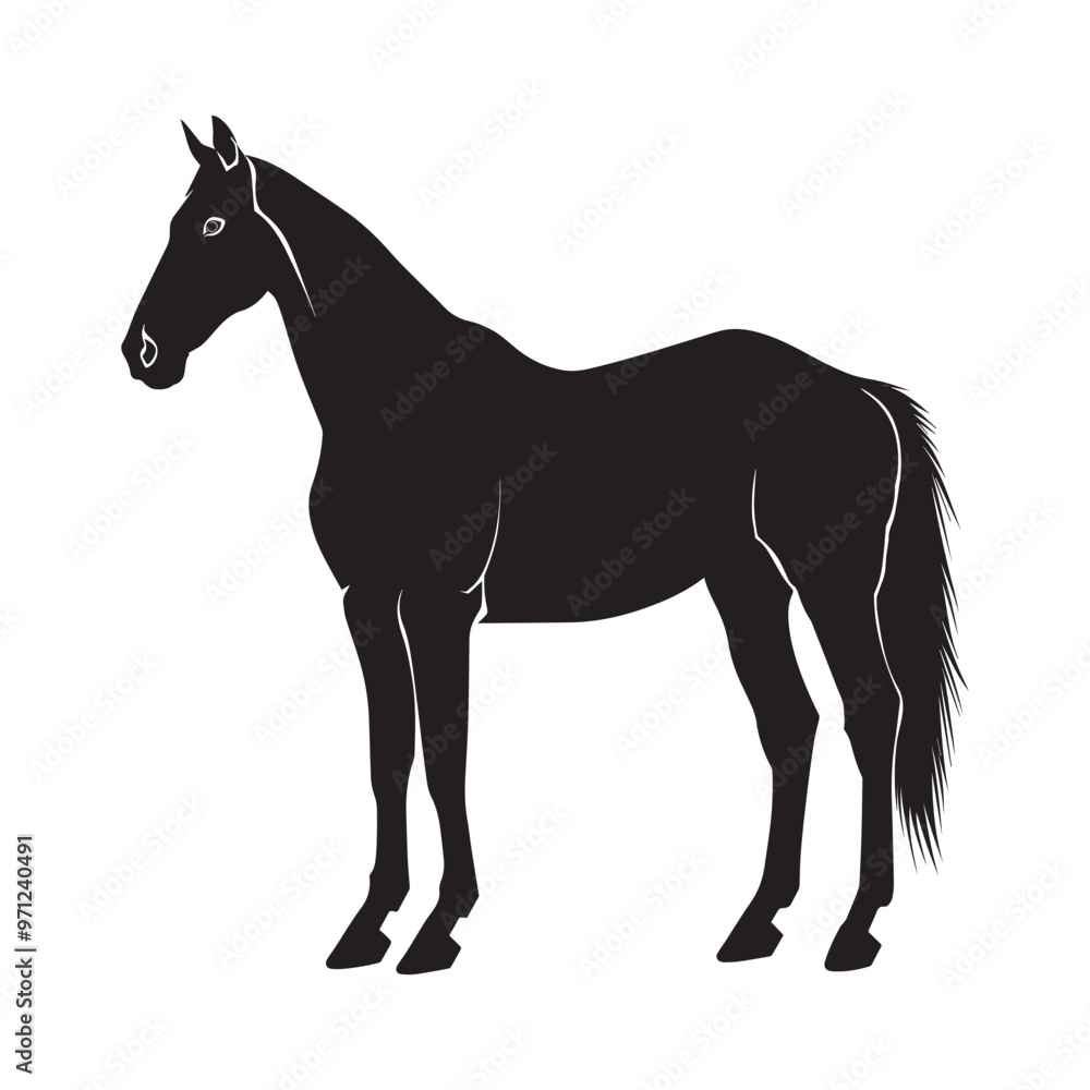 Horse silhouette Clipart - Horse vector illustration in black and white
Horse silhouette Clipart - Horse vector illustration in black and white