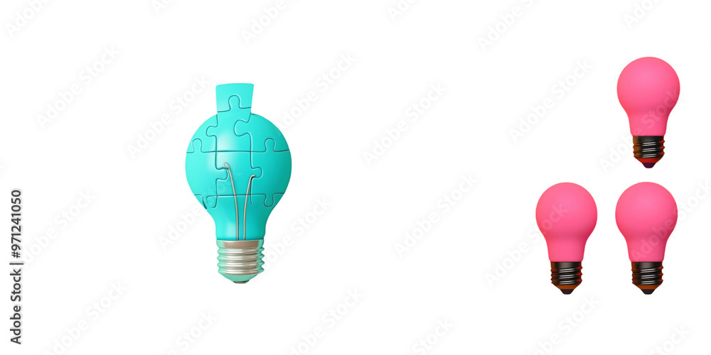 Bright idea concept, Colorful light bulbs representing creativity and innovation in design. Perfect for concepts related to ideas and solutions. Isolated set on PNGs transparent background Bright idea concept, Colorful light bulbs representing creativity and innovation in design. Perfect for concepts related to ideas and solutions. Isolated set on PNGs transparent background