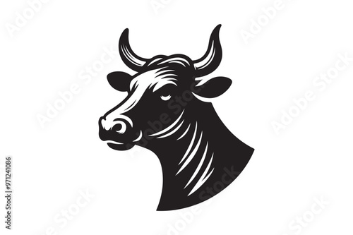 Cow head clipart silhouette 