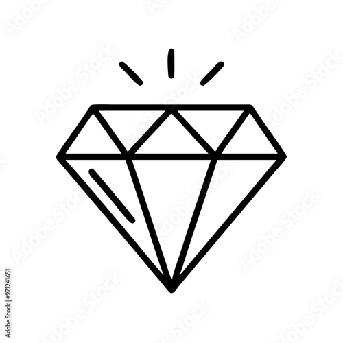  Black Diamond Icon, Symbol of Jewelry, Shine, and Value