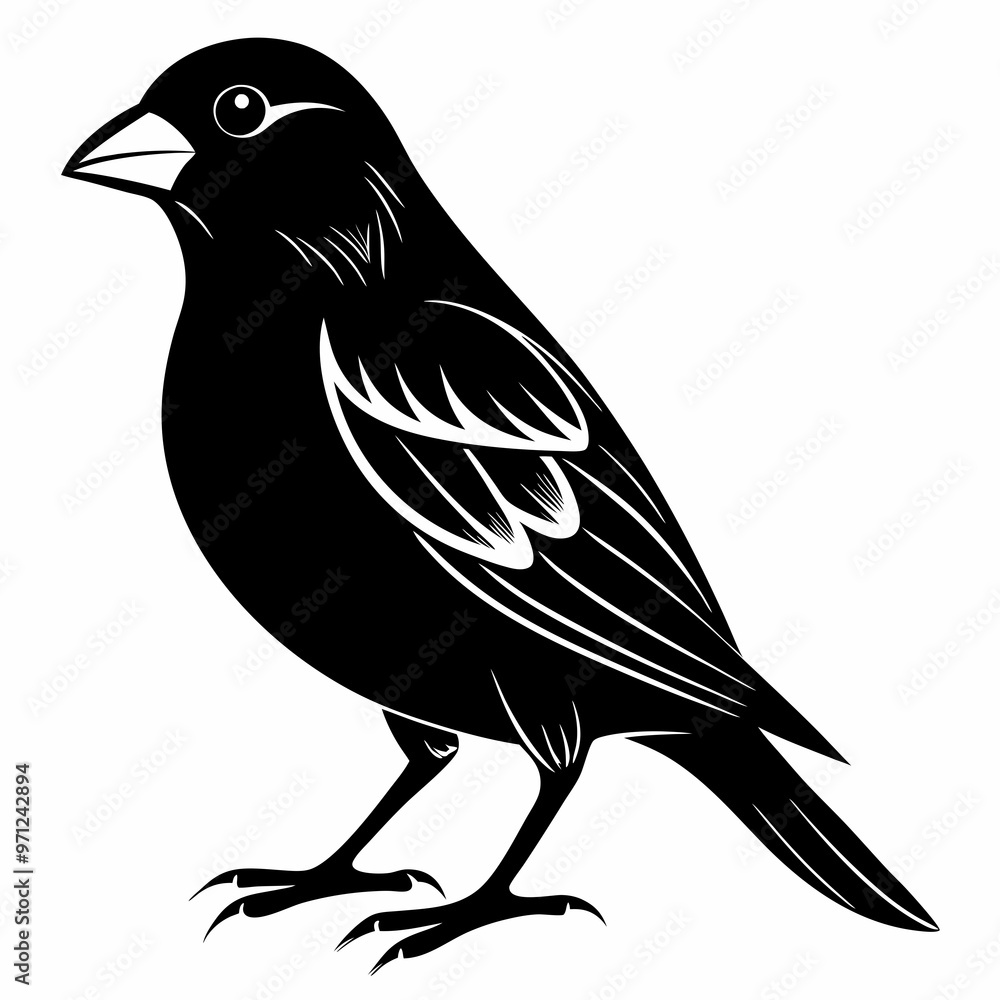 Fototapeta premium Canary Bird Black silhouette