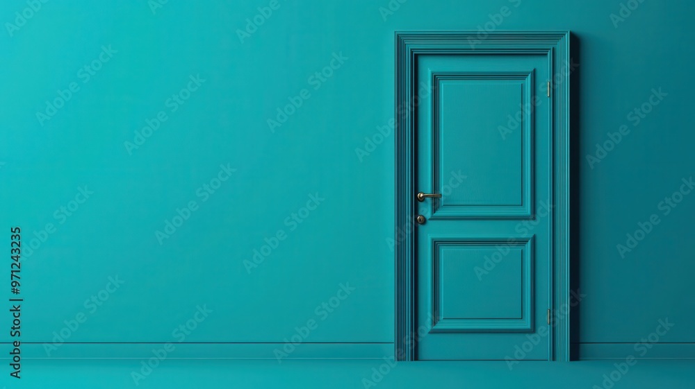 Closed door labeled Fixed Mindset, opening to reveal motivation, 3D illustration Closed door labeled Fixed Mindset, opening to reveal motivation, 3D illustration