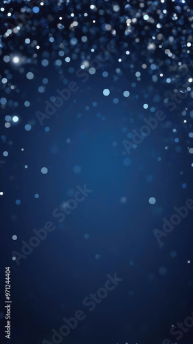 Beautiful luxury gold bokeh on defocused emerald navy blue background.