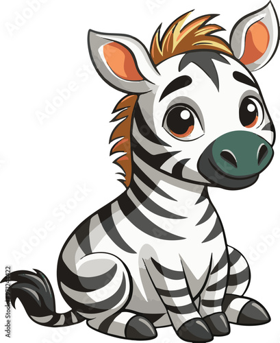 Zebra baby vector art and illustration