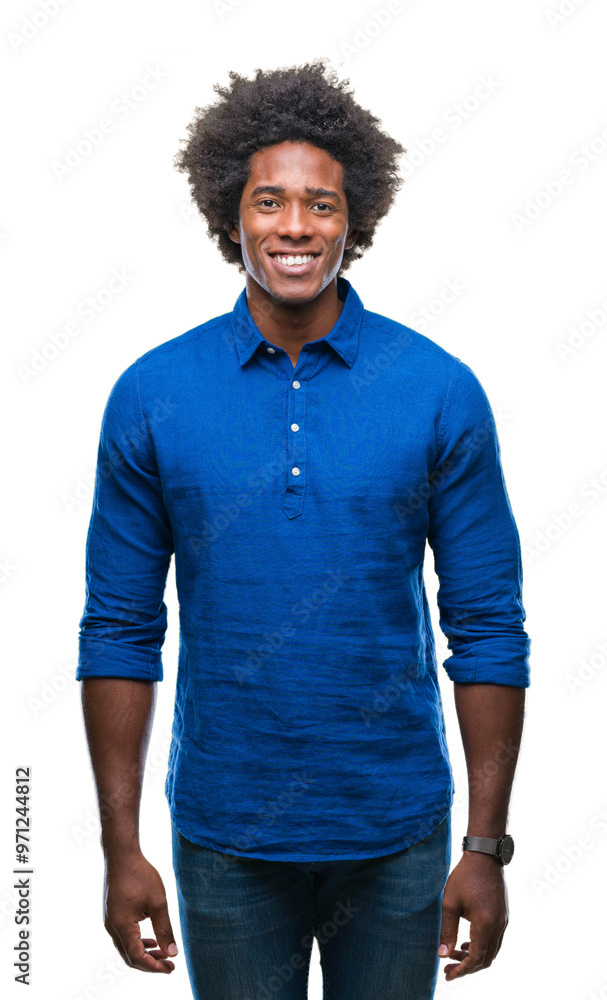Afro american man over isolated background with a happy and cool smile on face. Lucky person. Afro american man over isolated background with a happy and cool smile on face. Lucky person.