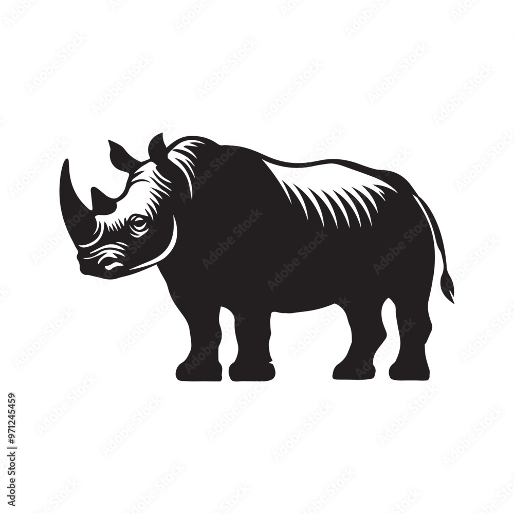 Rhinoceros silhouette Clipart - Rhinoceros vector illustration in black and white
Rhinoceros silhouette Clipart - Rhinoceros vector illustration in black and white