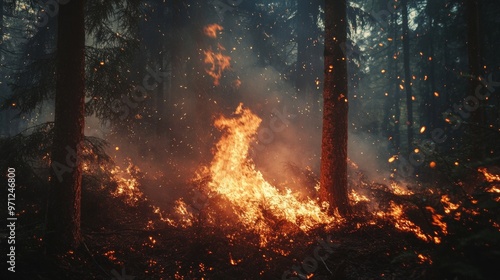 Forest ablaze on getaway