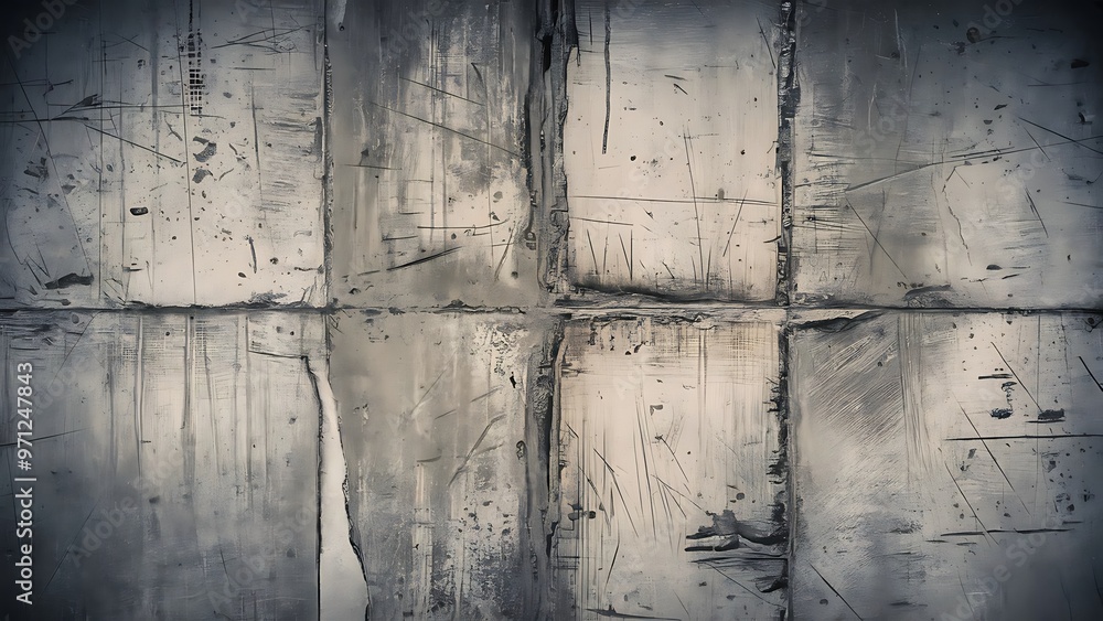 Naklejka premium Texture, wall, concrete, it can be used as a background. Wall fragment with scratches and cracks