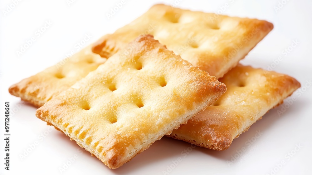 Cheese crackers on white. Cheese crackers on white.