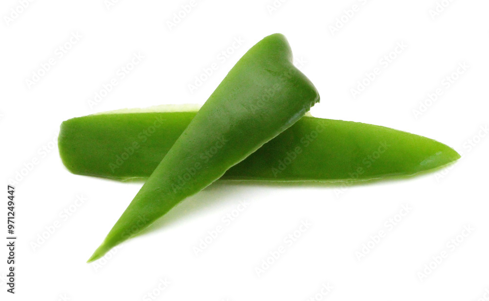 sliced green bell pepper in a bowl on white background sliced green bell pepper in a bowl on white background
