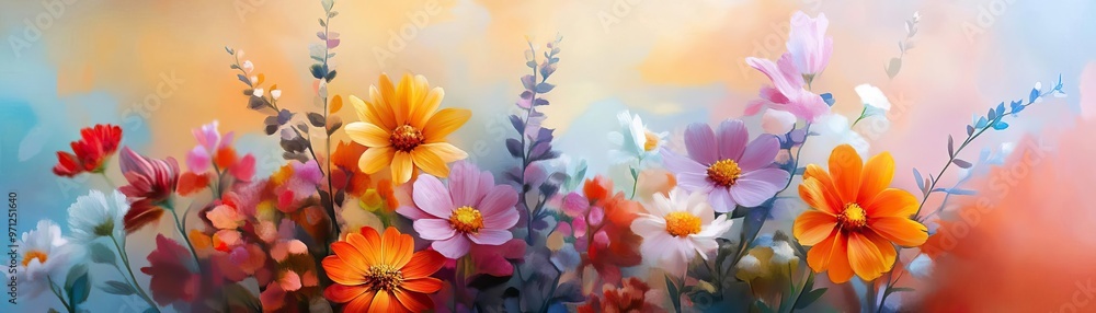 Vibrant bouquet of colorful flowers showcasing various shapes and hues, perfect for spring-themed designs and floral arrangements. Vibrant bouquet of colorful flowers showcasing various shapes and hues, perfect for spring-themed designs and floral arrangements.