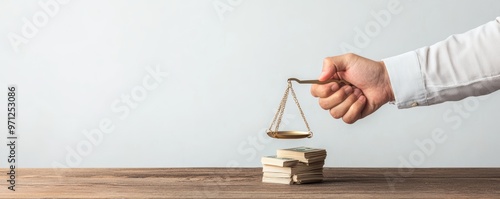 Person holding a scale balancing money and a handshake, compromise, fair negotiation outcome