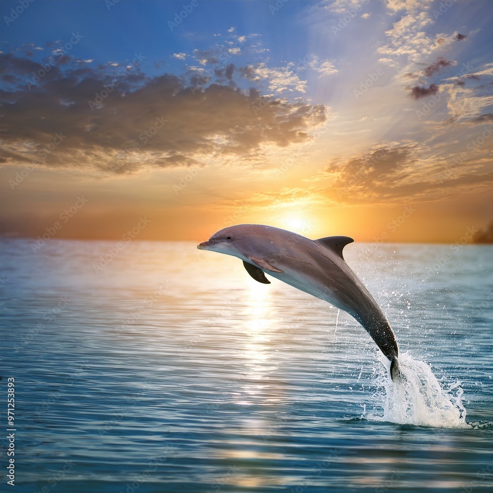 Fototapeta premium dolphin jumping into the sea