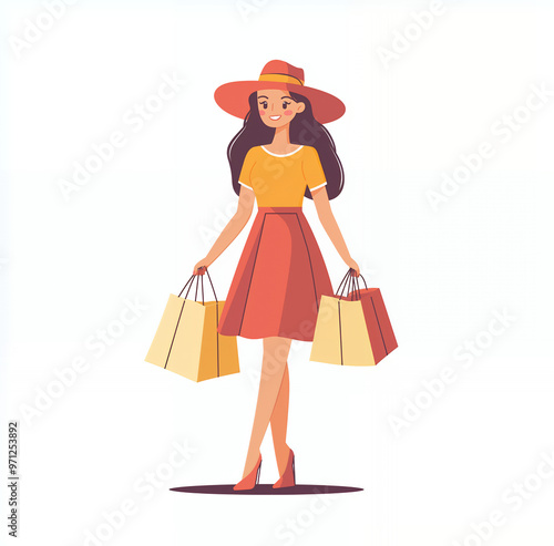 girl with shopping bags