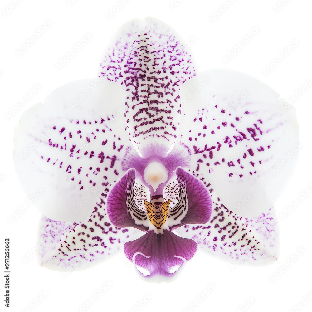 Fototapeta premium White orchid with purple spots