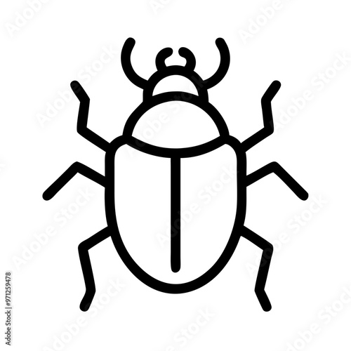 Scarab Beetle Black and Gray Icon