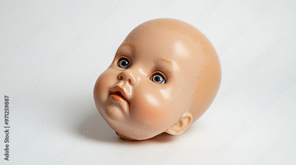 Baby doll head on white Baby doll head on white