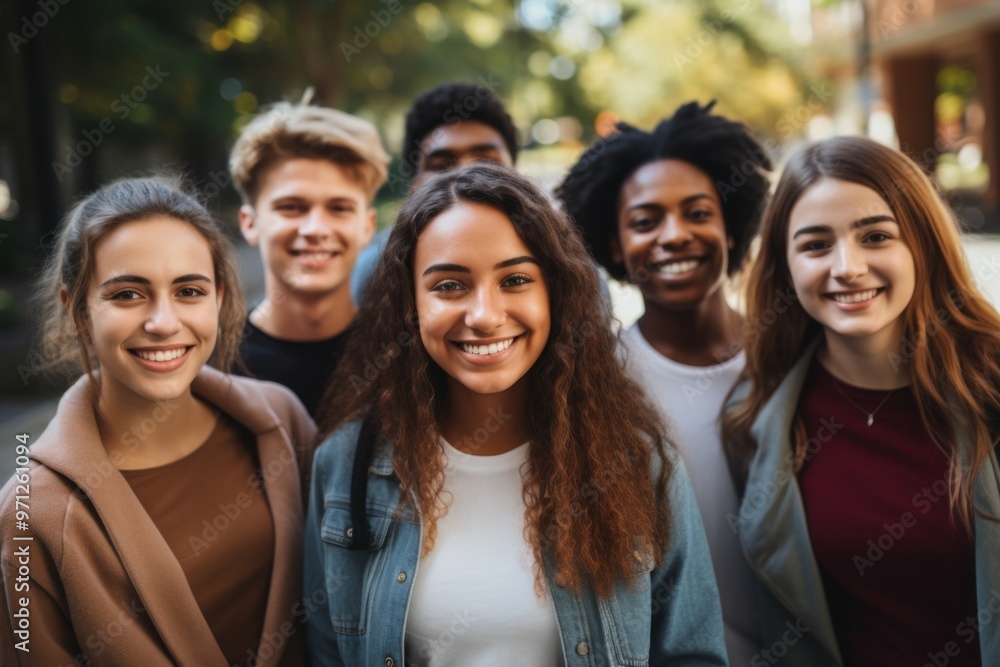 Portrait of a smiling diverse group of students Portrait of a smiling diverse group of students