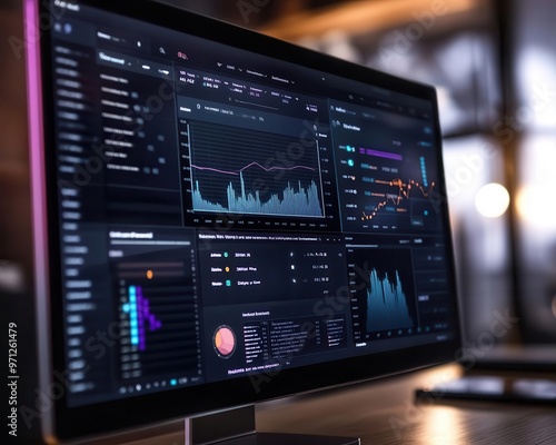 Animated dashboard with realtime website traffic analytics, live data visualization, web performance monitoring
