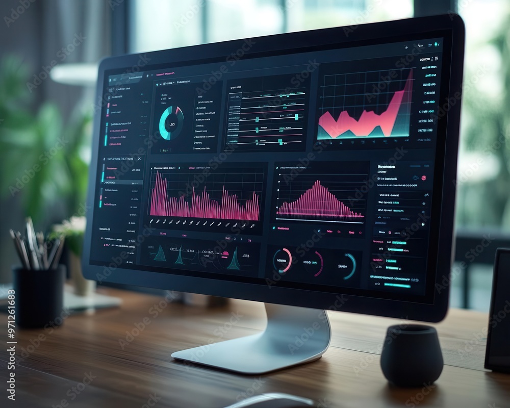 Animated dashboard with realtime website traffic analytics, live data visualization, web performance monitoring Animated dashboard with realtime website traffic analytics, live data visualization, web performance monitoring