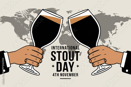 Celebrating International Stout Day with classic beer glasses illustration