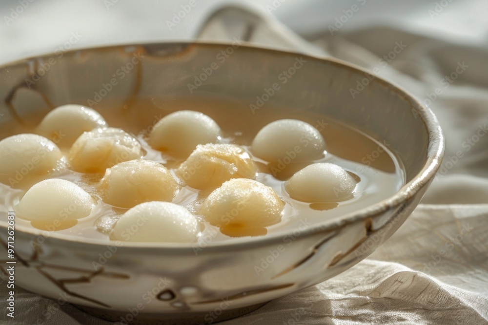Soft and spongy roshogollas floating in sugar syrup Soft and spongy roshogollas floating in sugar syrup