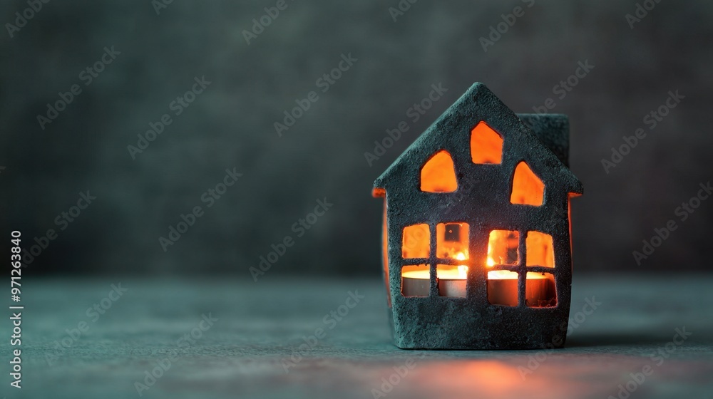 Naklejka premium Cozy Home Candle Holder with Warm Glow
