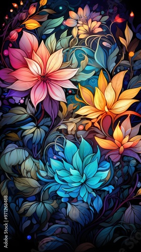 Colorful floral pattern