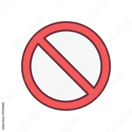 No entry sign. Red circle with a diagonal line, symbolizing prohibition, restriction, or denial of access.
