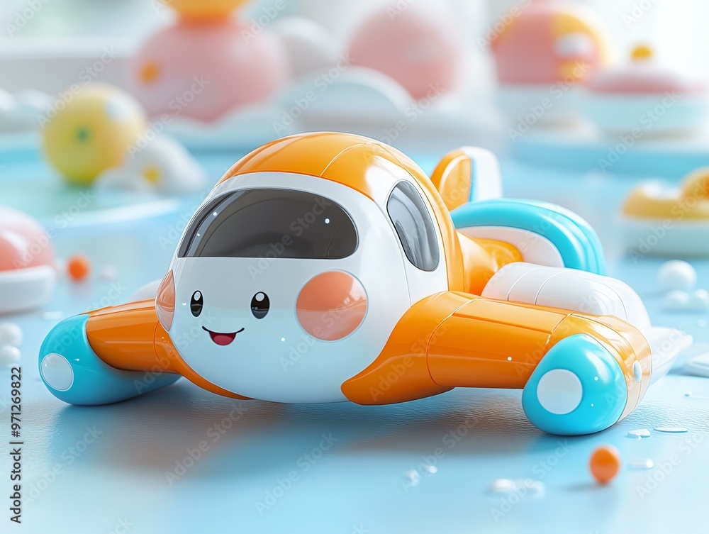 Fun Toy Airplane with a Cartoon Character Fun Toy Airplane with a Cartoon Character