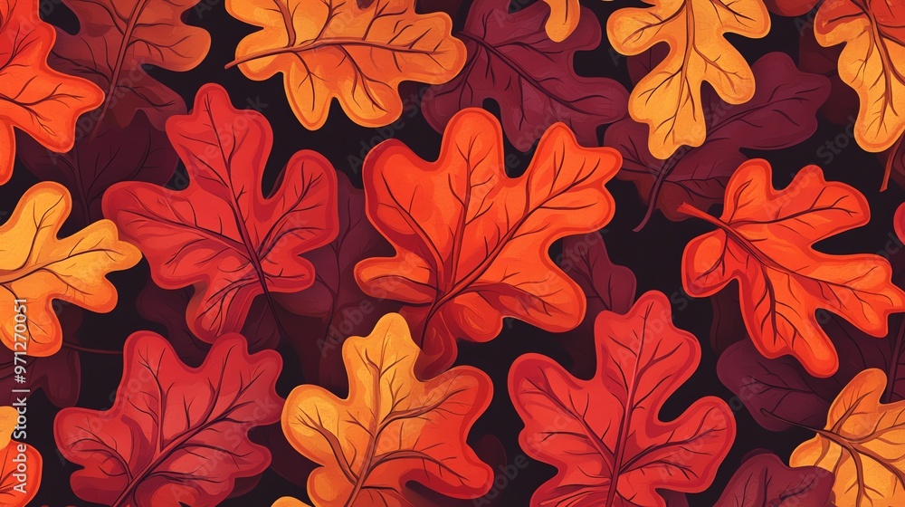Autumnal red maple leaves, a vibrant tapestry of nature palette Autumnal red maple leaves, a vibrant tapestry of nature palette