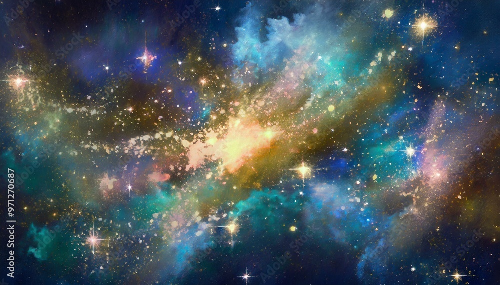 Naklejka premium 抽象的な宇宙のペイント