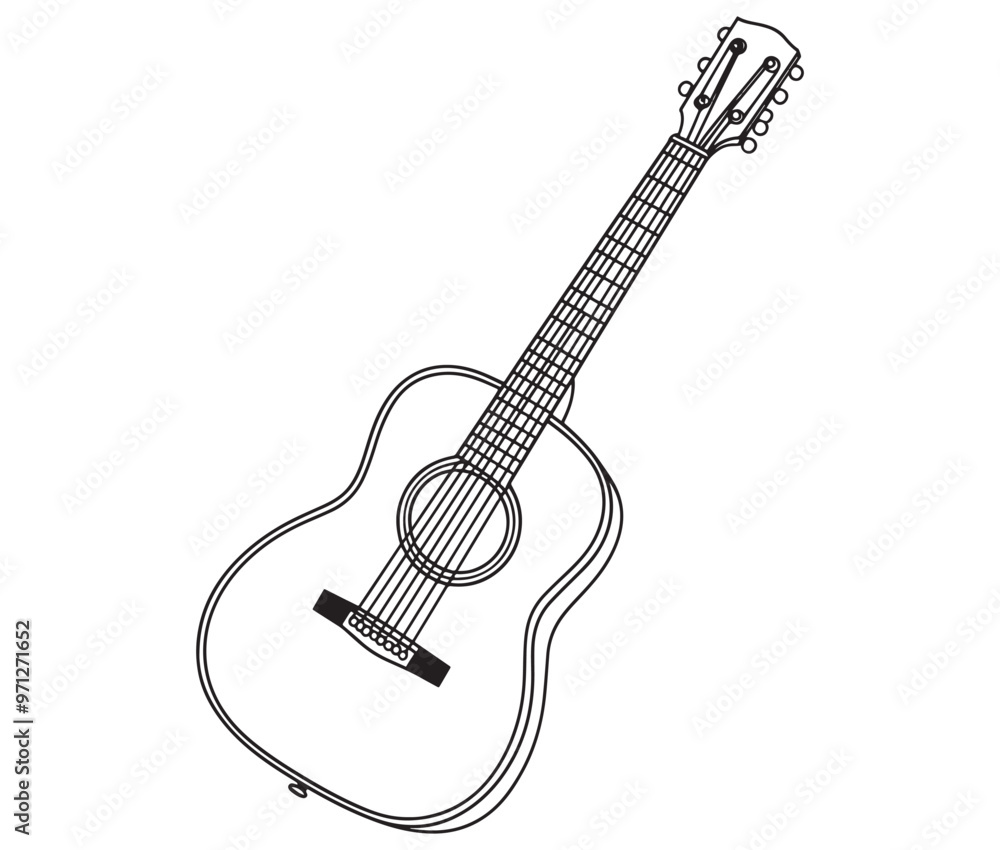 Acoustic guitar isolated on white guitar icon Vector illustration Acoustic guitar isolated on white guitar icon Vector illustration