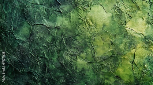 Distressed green leather background photo