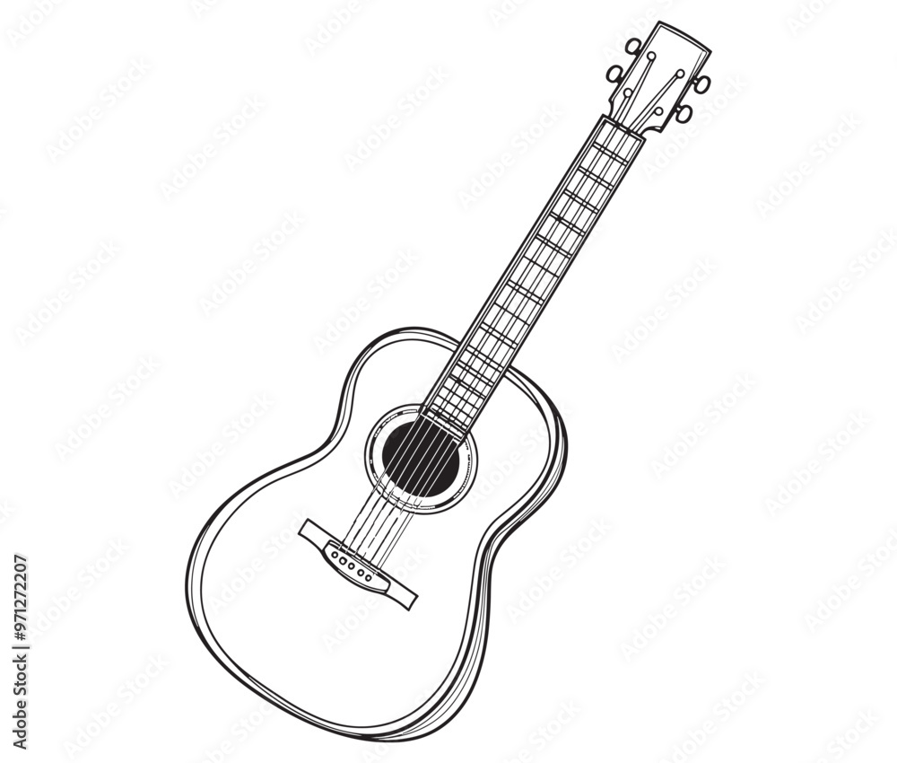 Acoustic guitar isolated on white guitar icon Vector illustration Acoustic guitar isolated on white guitar icon Vector illustration