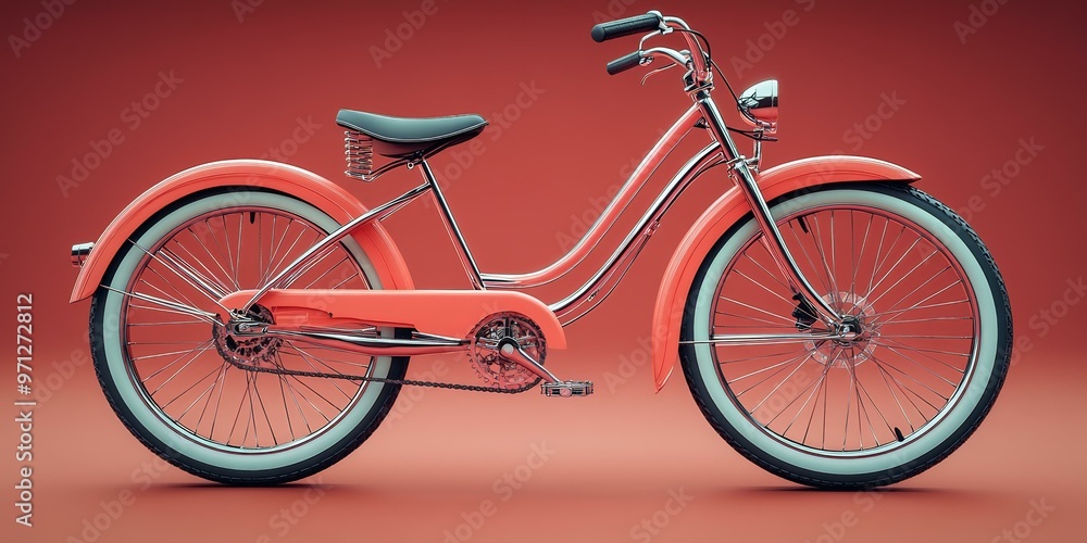 Fototapeta premium Elegant Red Antique Bike