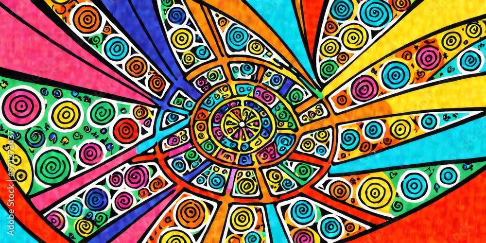 Abstract Colorful Mandala with Spirals Abstract Colorful Mandala with Spirals