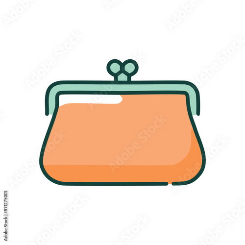 Coin purse icon. Colorful illustration of a closed coin purse. Perfect for finance, money, and savings related concepts.