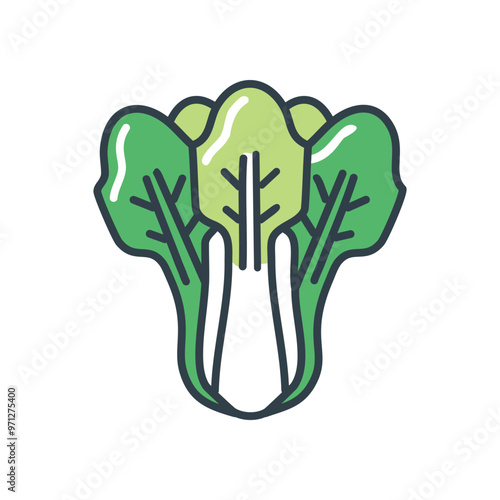 Green bok choy icon. Illustration of a green bok choy vegetable. Perfect for healthy eating and vegetarian themes.