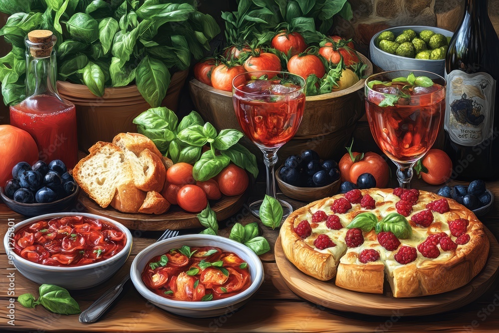 Italian Feast: A Table Spread with Rustic Charm Italian Feast: A Table Spread with Rustic Charm