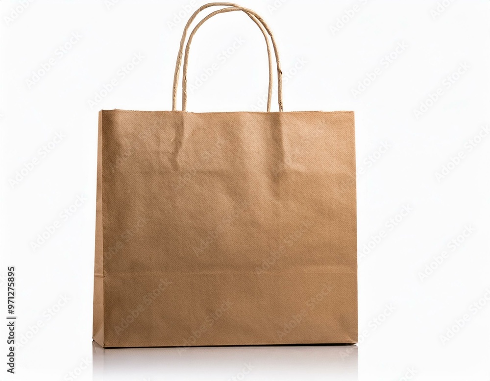 A brown paper bag with a handle A brown paper bag with a handle
