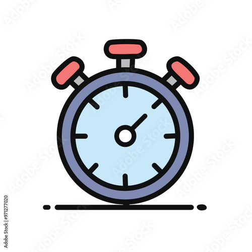 Stopwatch icon. Cartoon style stopwatch icon, symbolizes time management, deadline, efficiency and productivity.