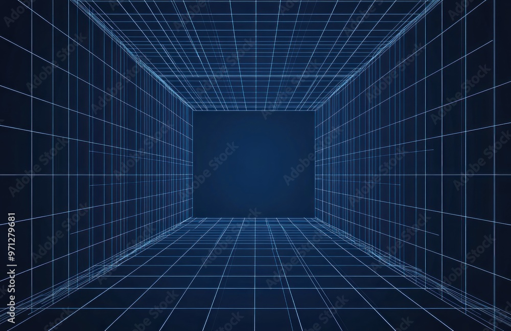 Abstract Wireframe Cube Background Abstract Wireframe Cube Background