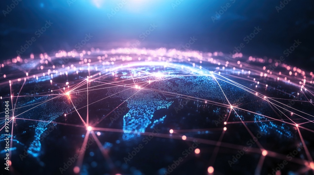 Obraz premium Global network concept. World map. Business strategy.