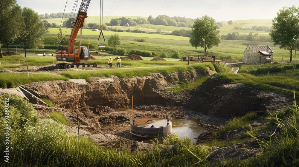 Scenic Rural Septic Tank Installation Process Scenic Rural Septic Tank Installation Process