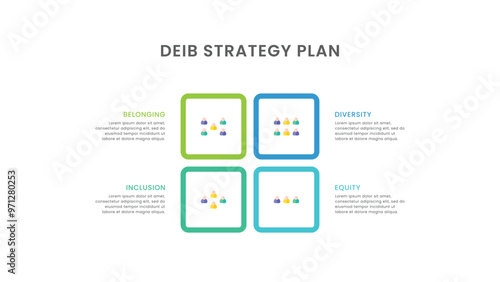 DEIB strategy plan infographic template design