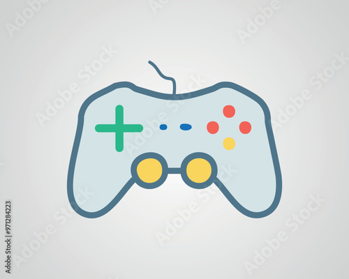 Minimalist Game Controller Icon | Flat Design Vector Illustration