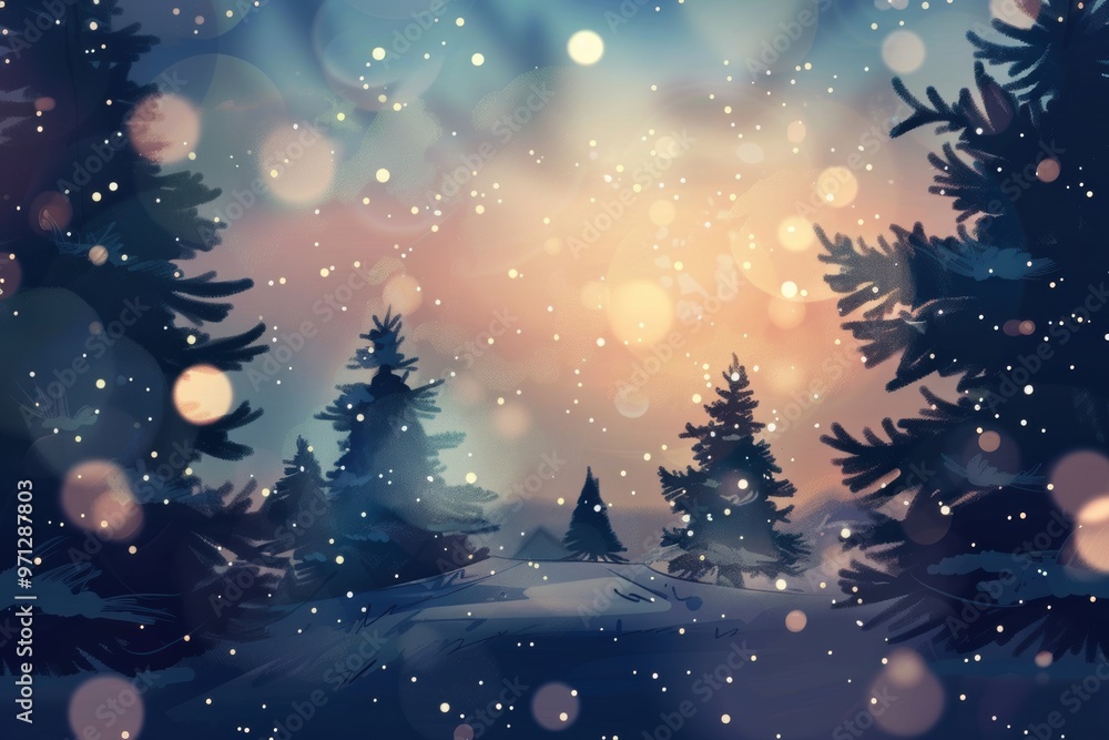 Naklejka premium Abstract ASMR Christmas background with gentle textures and shimmering details...